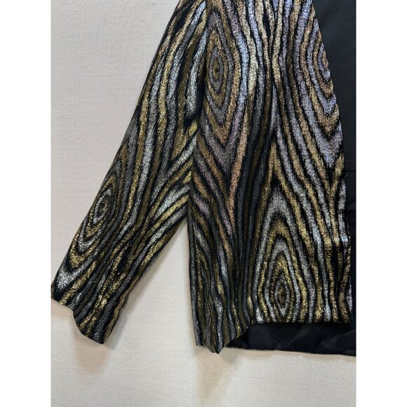 Vintage Pierre De Roche Open Front Blazer Jacket Womens Size 36 Multi Metallic - Picture 5 of 13